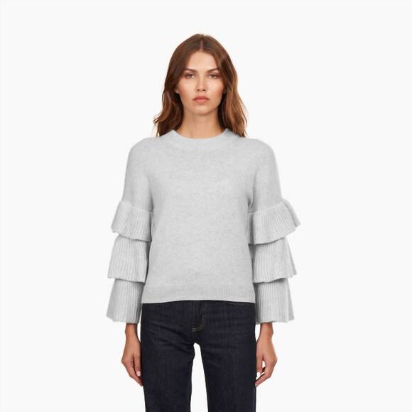 NEW AUTUMN CASHMERE tiered ruffle sleeve in sweatshirt